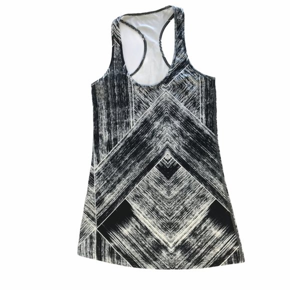Lululemon Racerback Tank Top CRB Black White Geo S - Picture 1 of 10